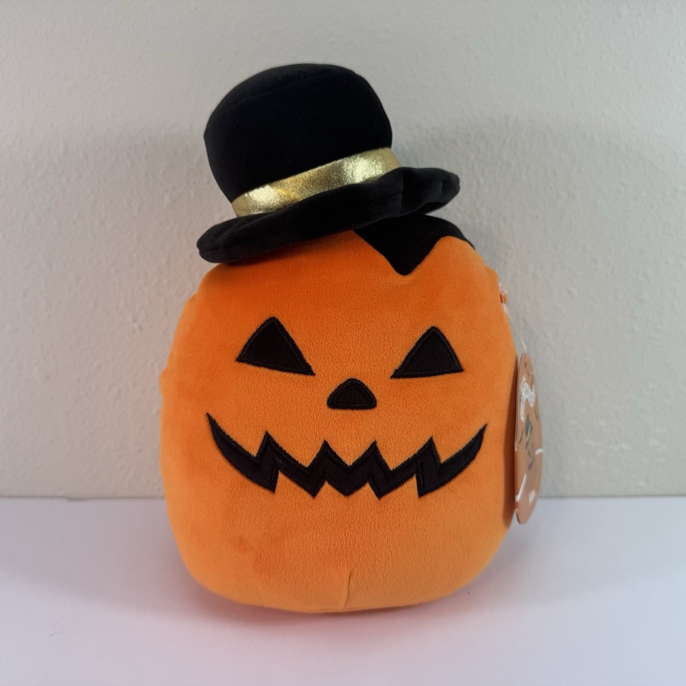 Original‎ Squishmallows 8" Riba The Pumpkin with Hat Halloween Plush NWT